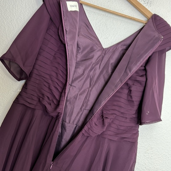 Stacees Formal Evening V Neck Midi Dress Womens Mother of The Bride - Picture 9 of 11